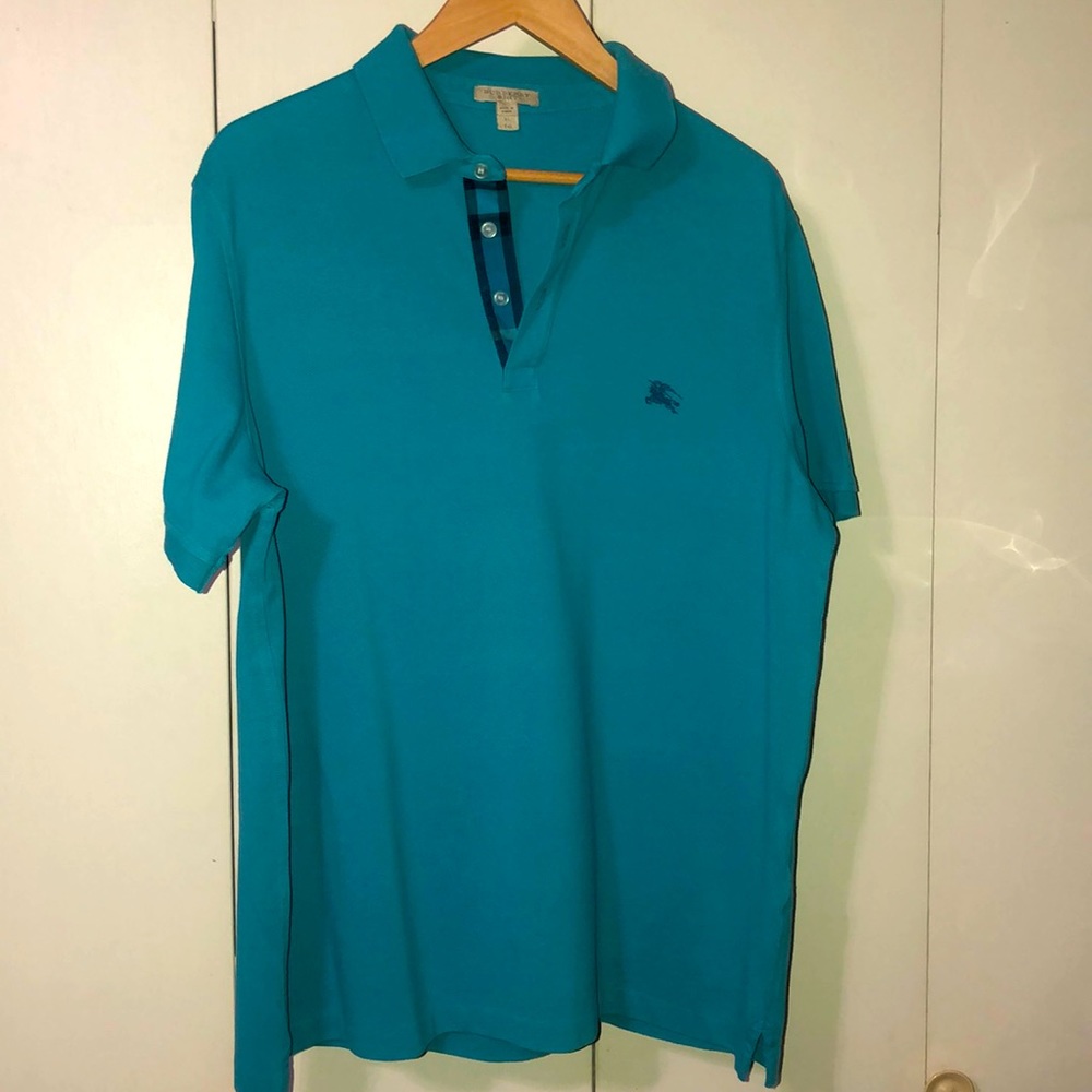 Burberry Aqua Blue polo , XL, cotton shirt